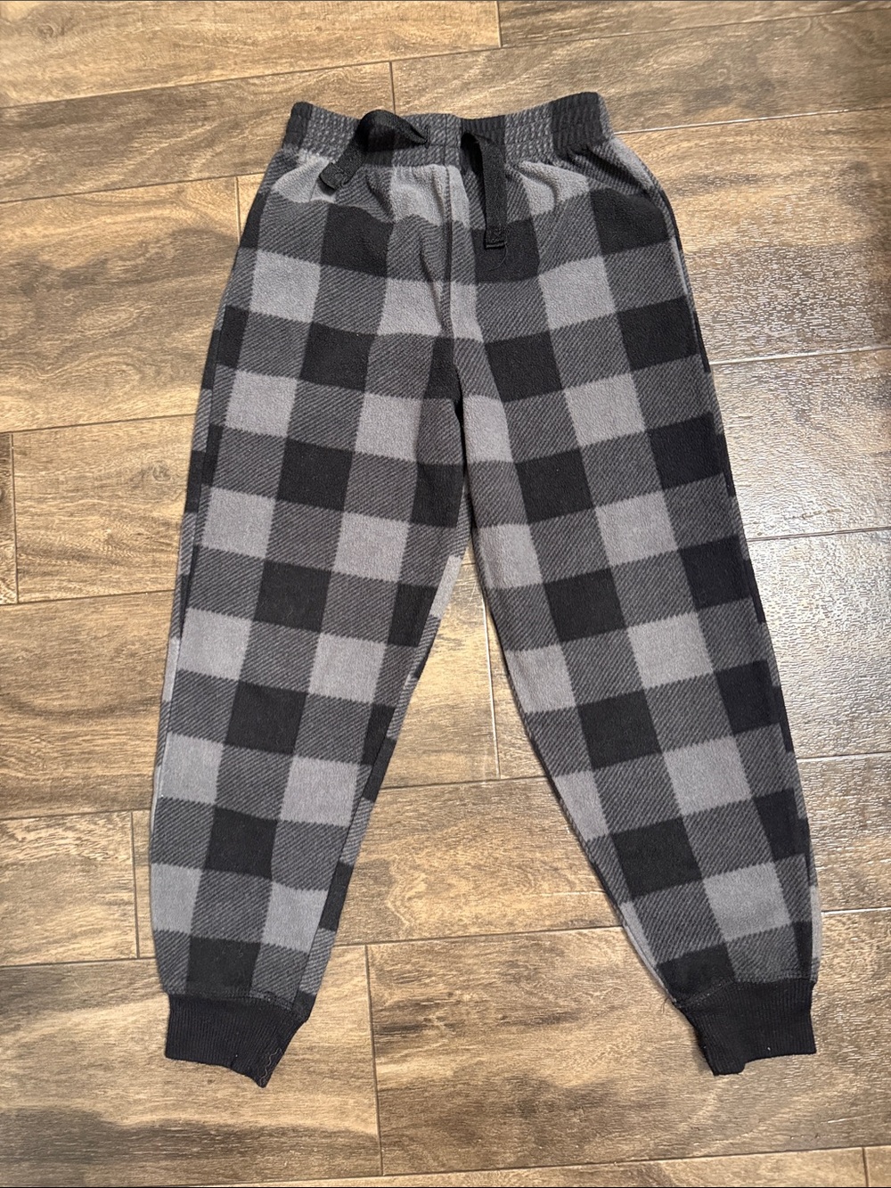 Kids Black & Gray Buffalo Plaid Pajama Joggers